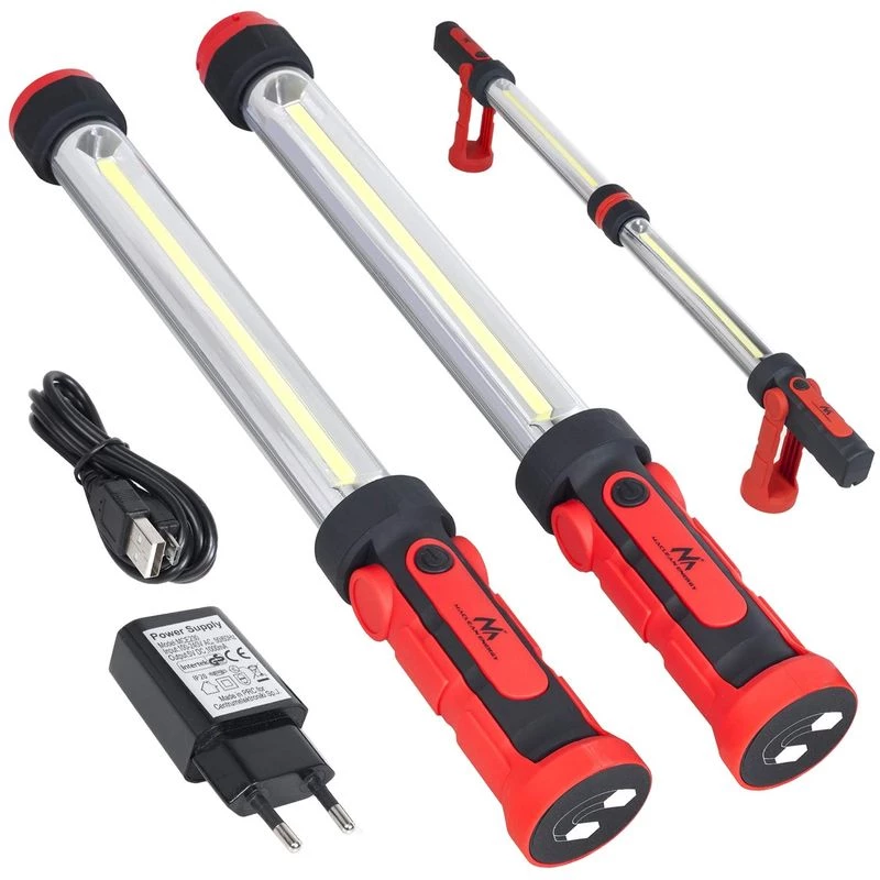 MCE230 Cob LED Xxl 2X lampada da officina con magnete e gancio, dual-mode, 1200 lumen max - Maclean