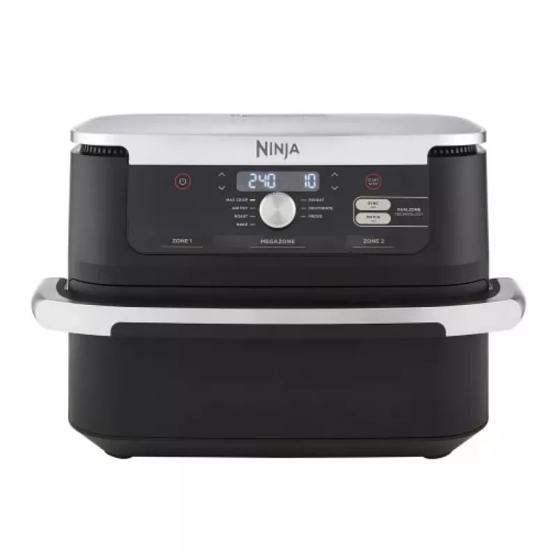 Friggitrice ad aria calda doppia da 10,4 L Ninja AF500EU, stand-alone, 2470 W, nero, acciaio inox