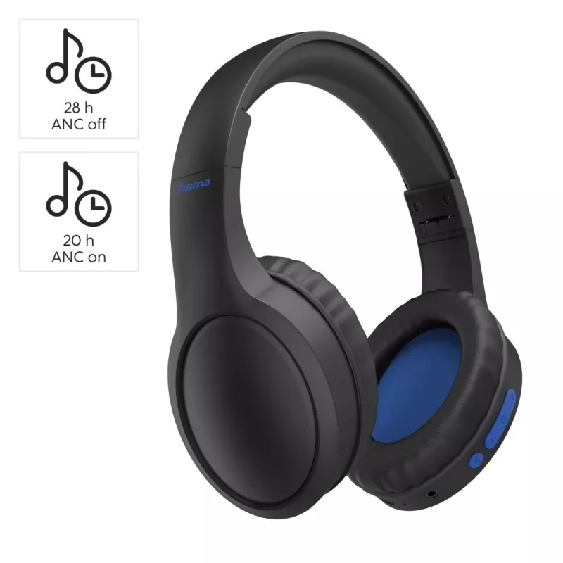 Hama 00184160 cuffie/headset con filo e senza fili fascia per la testa chiamate/musica USB Type-C Bluetooth nero, blu