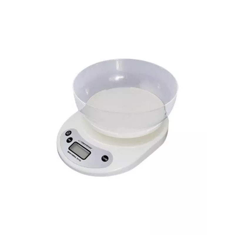 Bilancia da cucina elettronica ESPERANZA EKS007 — capacità 5 kg, precisione 1 g, bianco