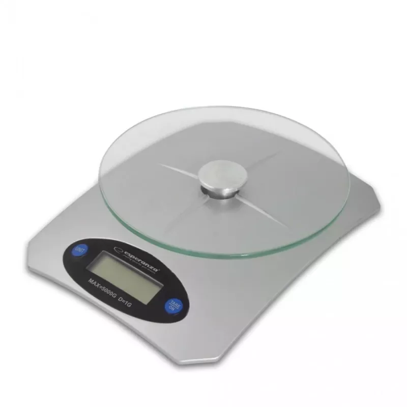 Bilancia da cucina elettronica ESPERANZA Avocado grigio — capacità 5 kg, piattaforma in bambù, unità g/lb/oz