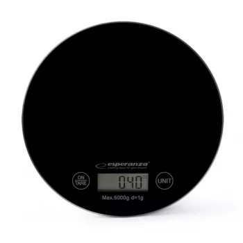 Esperanza EKS003K bilancia da cucina nera superficie piatta rotonda bilancia da cucina elettronica