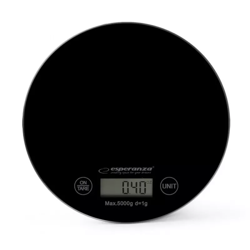 Esperanza EKS003K bilancia da cucina nera superficie piatta rotonda bilancia da cucina elettronica