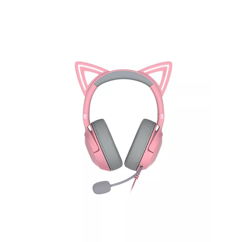 Razer Kraken Kitty V2 RZ04-04730200-R3M1 cuffie gaming con filo, USB-A, microfono, driver da 40 mm, Quartz Pink