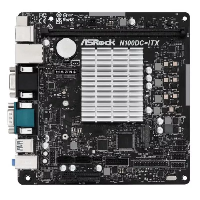 ASRock N100DC-ITX - processore Intel quad-core N100 (fino a 3,4 GHz) DDR4- 2 SATA3, supporta Intel Turbo Boost Technology schede madri Mini ITX (280)