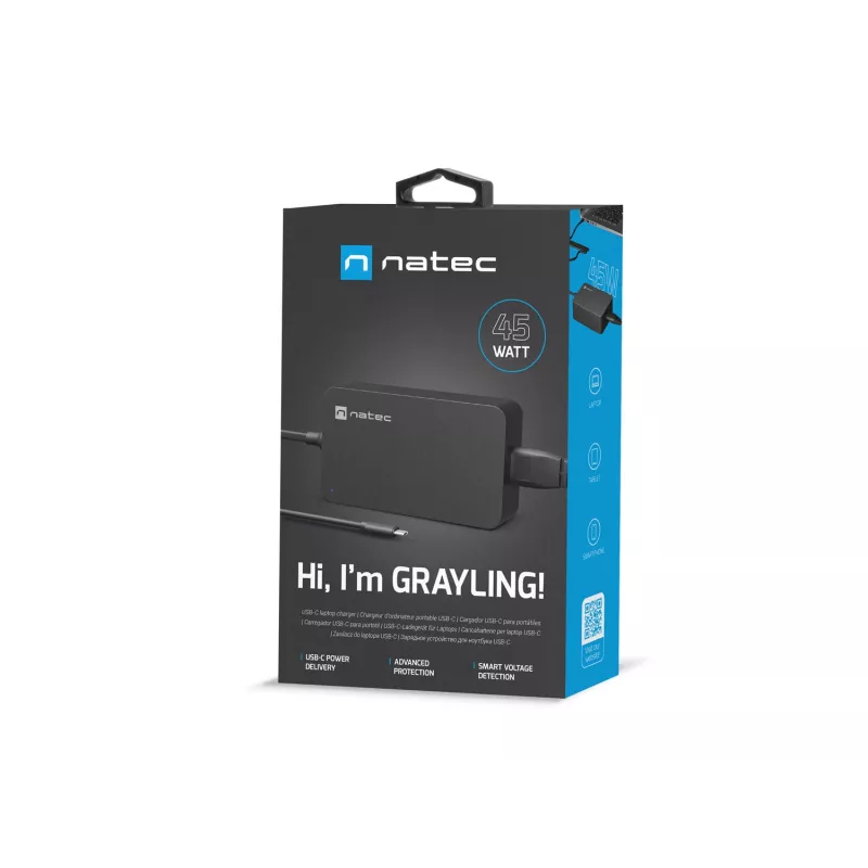 NATEC Grayling USB-C 45W alimentatore universale nero