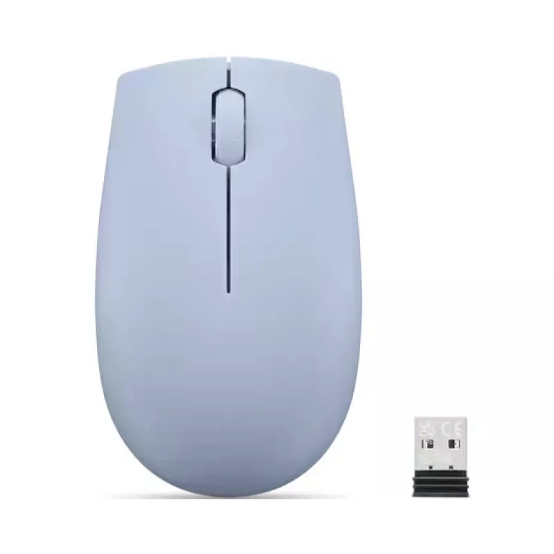 Mouse wireless ambidestro Lenovo GY51L15679 — Frostblau, RF 2,4 GHz, 1000 DPI, 3 tasti, batteria AA