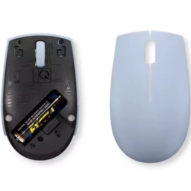 Mouse wireless ambidestro Lenovo GY51L15679 — Frostblau, RF 2,4 GHz, 1000 DPI, 3 tasti, batteria AA