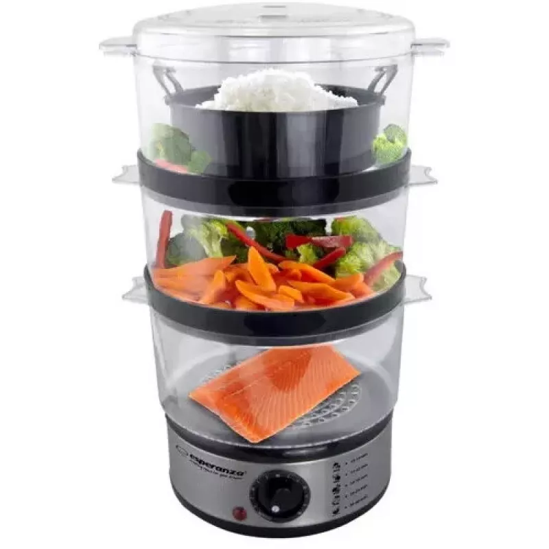 Esperanza Steam Volcano EKG009 Vaporiera, 3 cestelli, 400 W