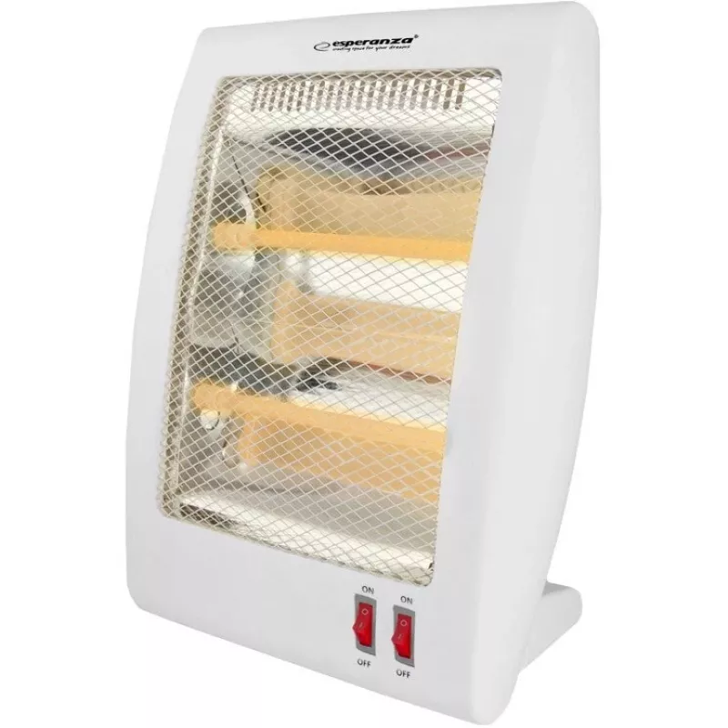 Termoventilatore elettrico al quarzo ESPERANZA EHH010 400W/800W, bianco, cavo 1,2 m, tasti, termostato regolabile