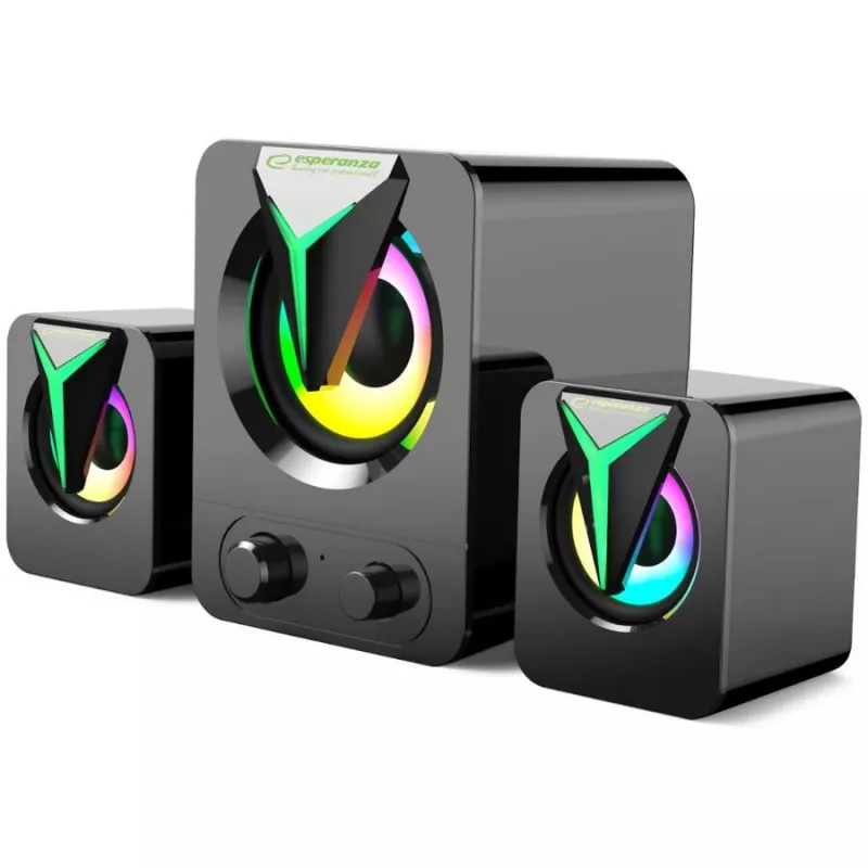 Esperanza EGS107 altoparlante 2.1 USB LED 5 W nero