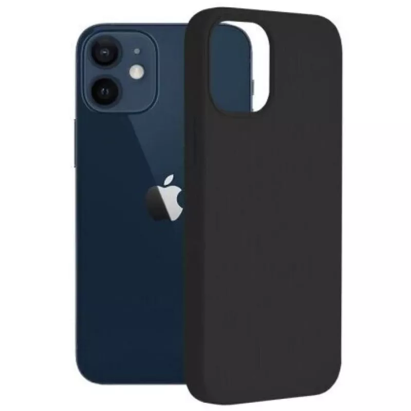 Custodia in silicone opaco 3mk per iPhone 13 nero