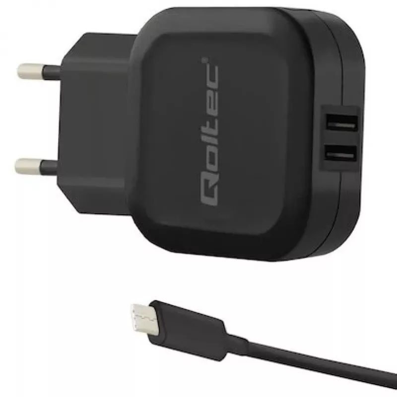 Qoltec 50188 caricabatterie per dispositivi mobili laptop, smartphone, smartwatch, tablet, telefono, universale nero AC, DC interno
