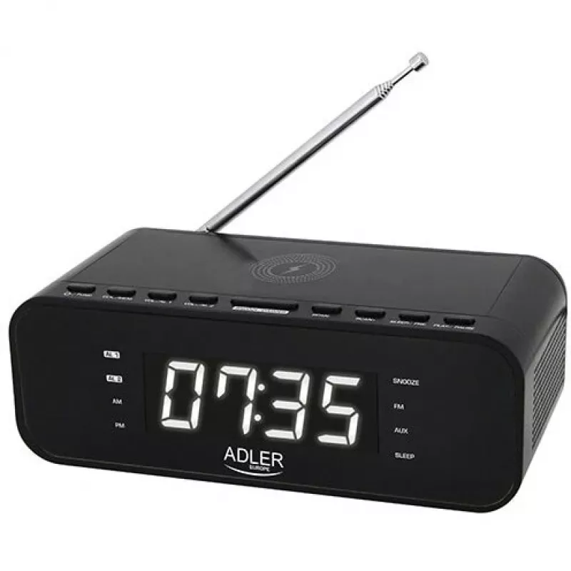 Sveglia con radio, allarme e caricabatterie wireless Adler AD 1192B