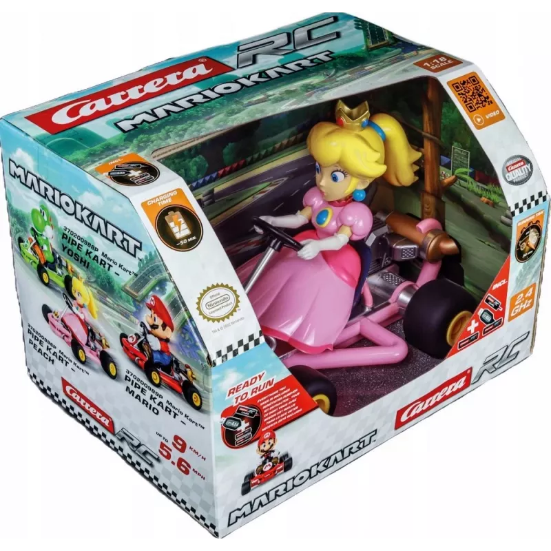 Carrera RC 370200986P Mario Kart Pipe Kart Peach, 2,4 GHz, autonomia della batteria 30 min, da 6 anni