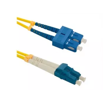 Qoltec - Cavo patch - Singlemode SC/UPC (M) a Singlemode LC/UPC (M) - 1 m - Fibra ottica - Duplex - 9/125 micrometri - G.652D