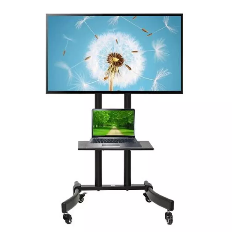 Maclean MC-739 carrello professionale per TV su ruote, 32-65 pollici (165,1 cm), max 40 kg, VESA fino a 400x600, nero