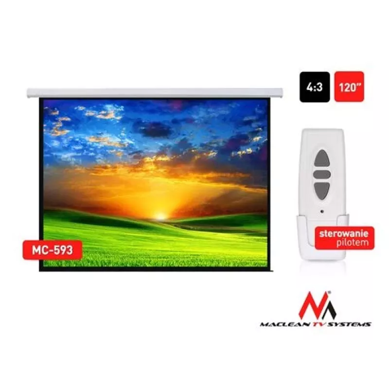 Schermo di proiezione elettrico Maclean MC-593 con telecomando 120 4:3 240x180