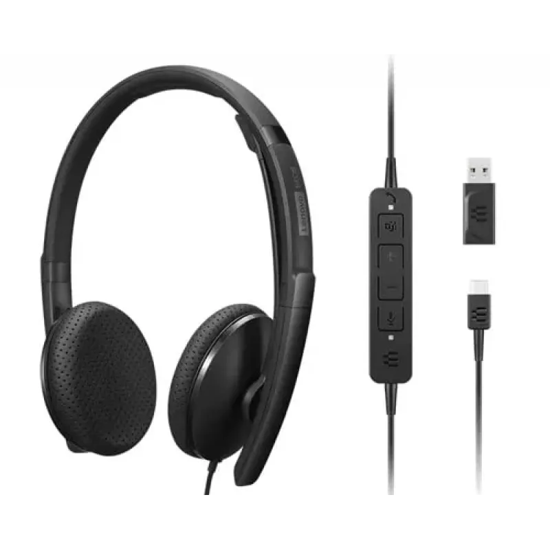 Cuffie/headset Lenovo 4XD1M45626 con filo, archetto, USB Type-C, nero
