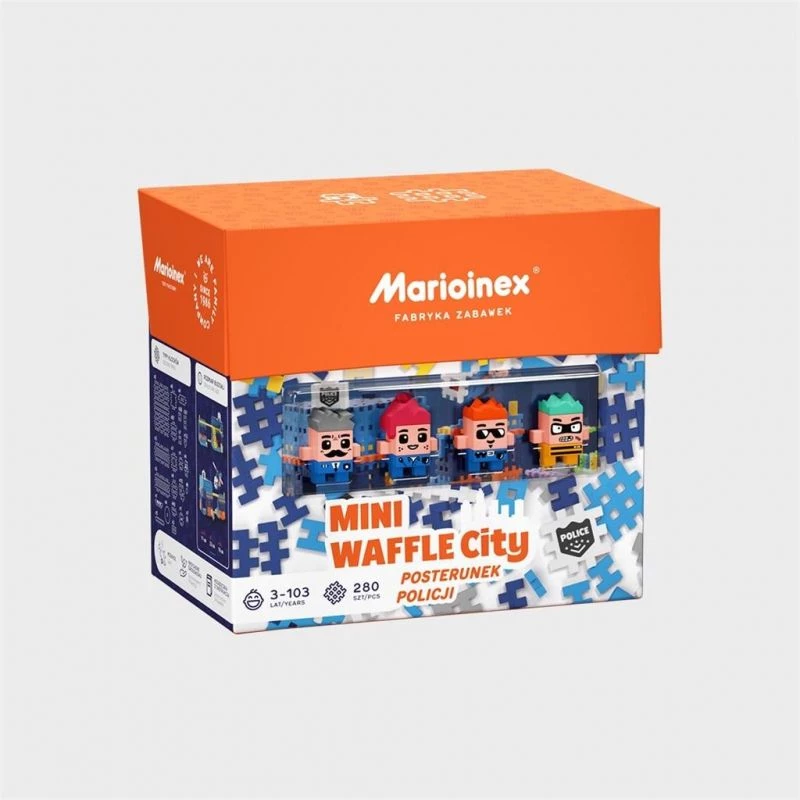 MARIOINEX Mini Waffle City stazione di polizia mattoncini, 280 pezzi