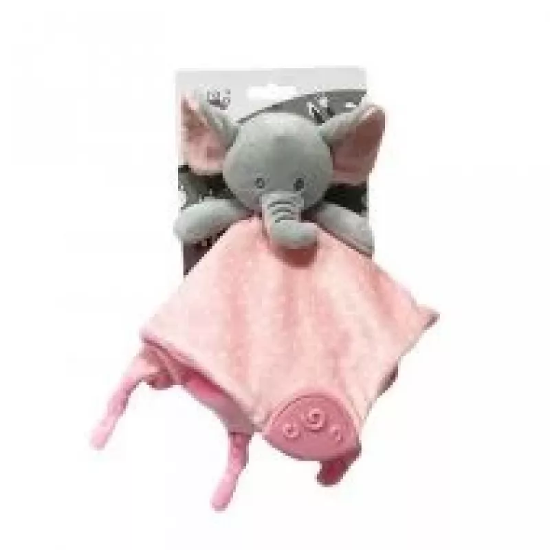 Peluche TULILO Milly elefante rosa 25 x 25 cm, morbido peluche per neonati