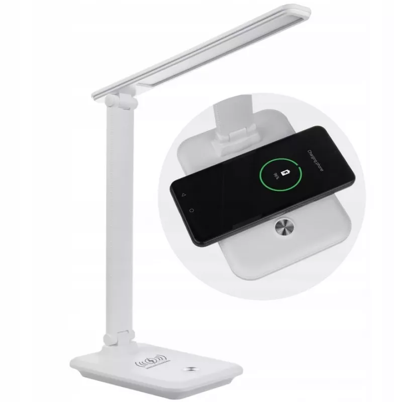Lampada da scrivania LED MACLEAN MCE616W 9W con caricabatterie wireless Qi integrato