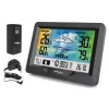 Igrometro termometro GreenBlue GB540 — interno 0–50°C / esterno -20–65°C, orologio DCF, sensore esterno 60 m, nero
