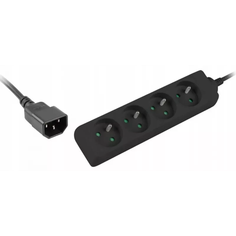 Prolunga di alimentazione Lanberg PS0-04E-0100-IEC-BK 1 m 4 prese AC per interni nero