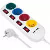 Ciabatta MACLEAN MCE229W — 4 prese, 2× USB, cavo 1,5 m, tipo F, 10 A, bianco