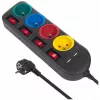 Ciabatta MACLEAN MCE229B — 4 prese AC, 2× USB-A, cavo 1,5 m, 10 A, tipo F, per interni, nero