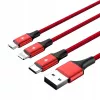 Cavo UNITEK C4049RD USB 1,2 m USB A USB C/Micro-USB B/Lightning rosso
