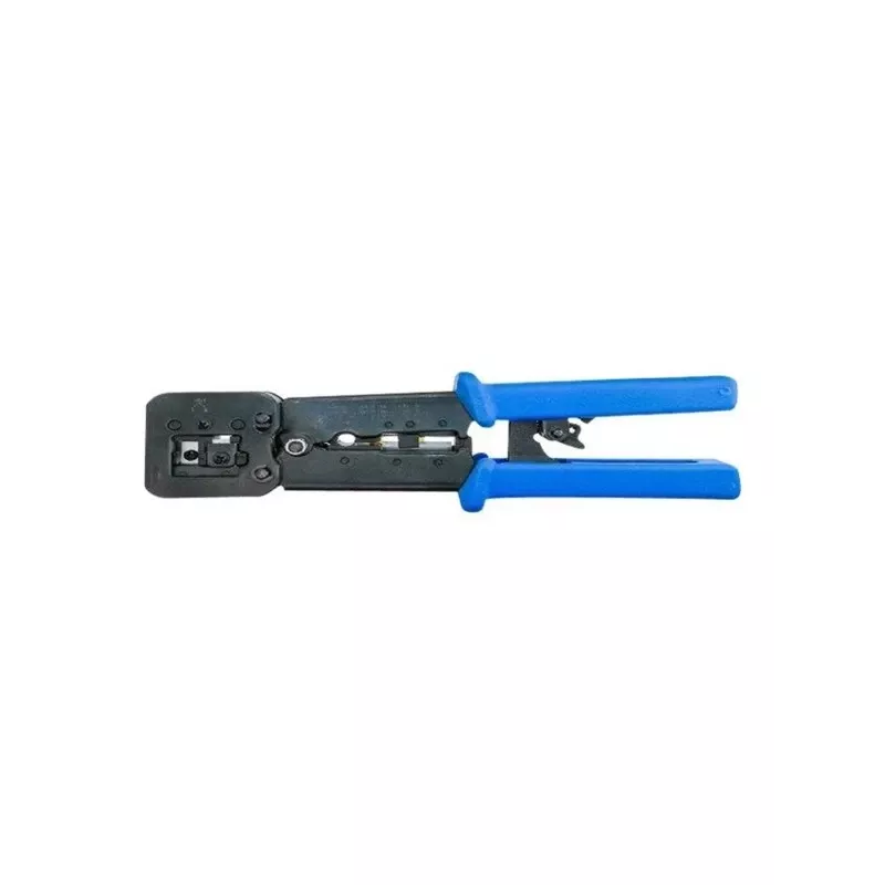 Lanberg NT-0204 pinza crimpatrice per connettori passanti RJ45, RJ12, RJ11, nera/blu
