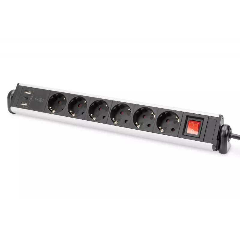 Digitus ciabatta da ufficio 6 prese con 3 porte USB cavo 1,5 m
