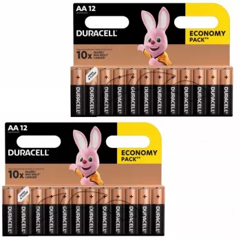 Duracell pile alcaline AA (LR6) confezione — 24 celle, monouso