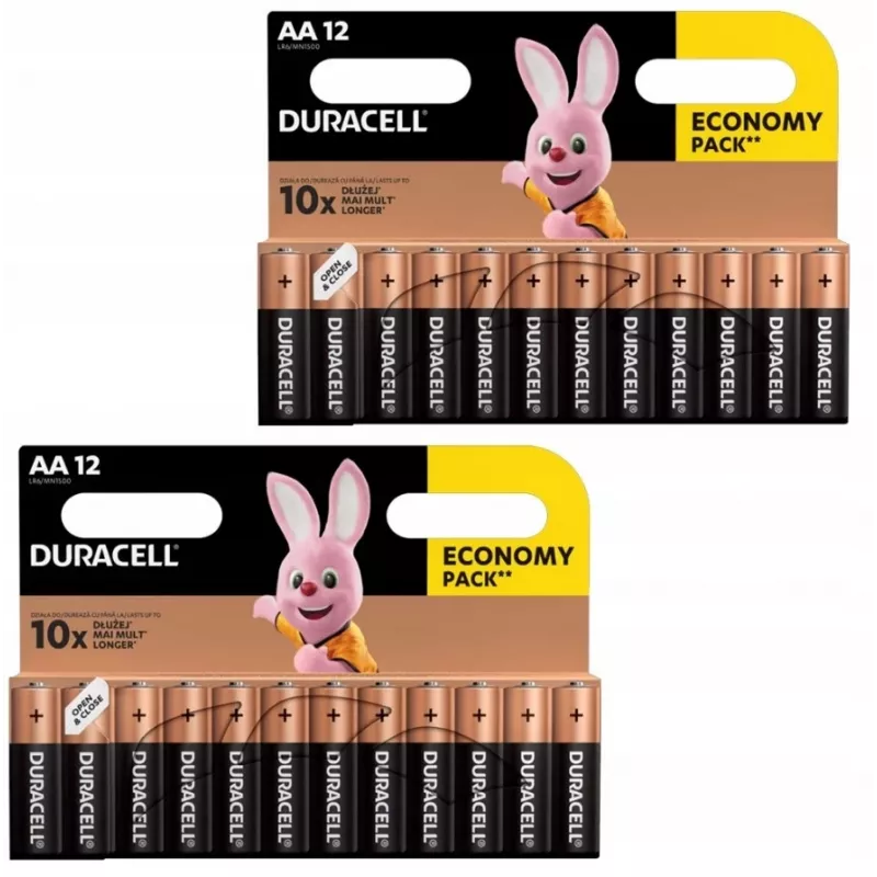 Duracell pile alcaline AA (LR6) confezione — 24 celle, monouso