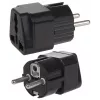 Maclean MCE155 adattatore di spina universale, presa UK a spina EU, nero