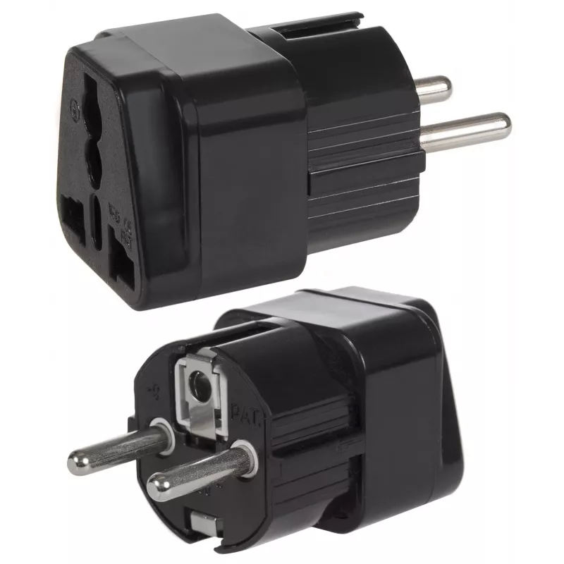 Maclean MCE155 adattatore di spina universale, presa UK a spina EU, nero