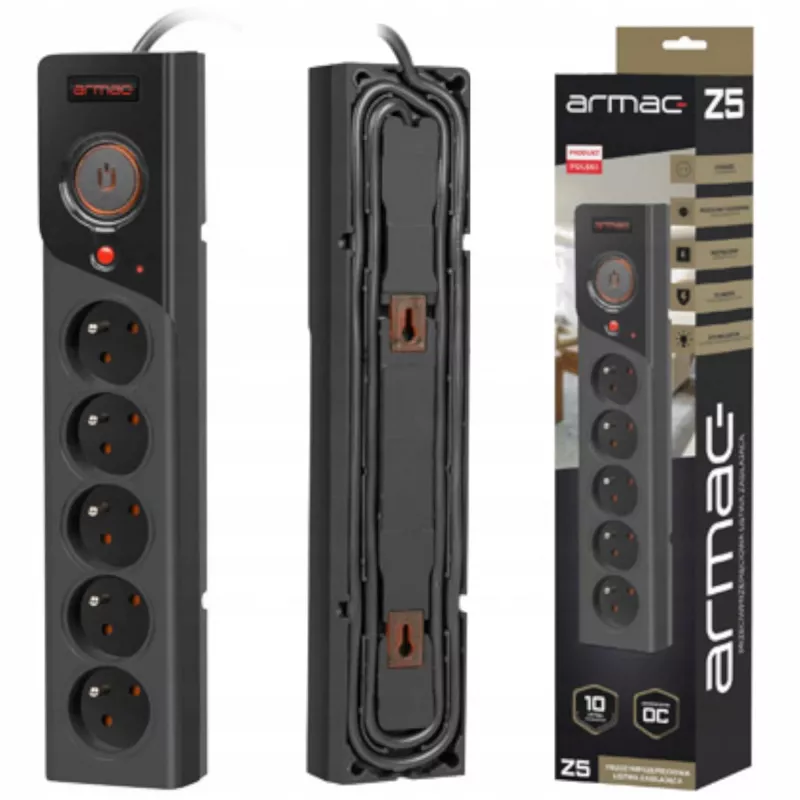 CIABATTA ARMAC Z5 3M 5X 230V PL 10A cavo ORGANIZER nero