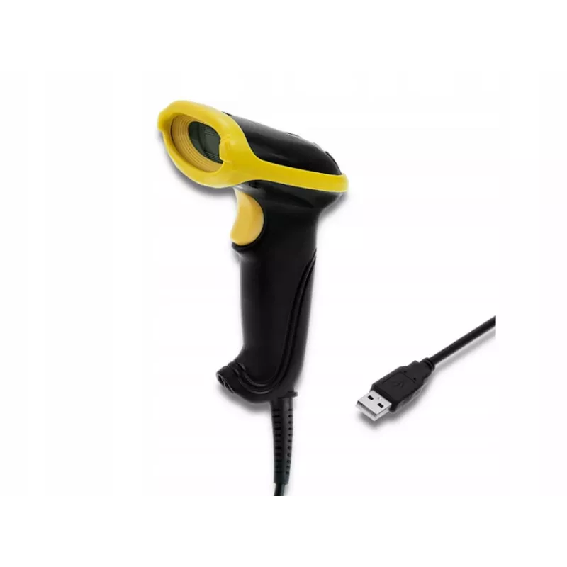 Qoltec 50867 lettore laser di codici a barre 1D/2D, USB, nero