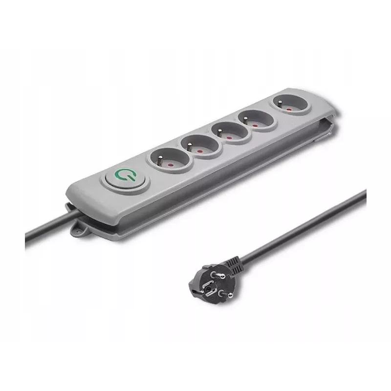 Protezione da sovratensione Qoltec 50272 grigio 5 prese AC 230V 3m