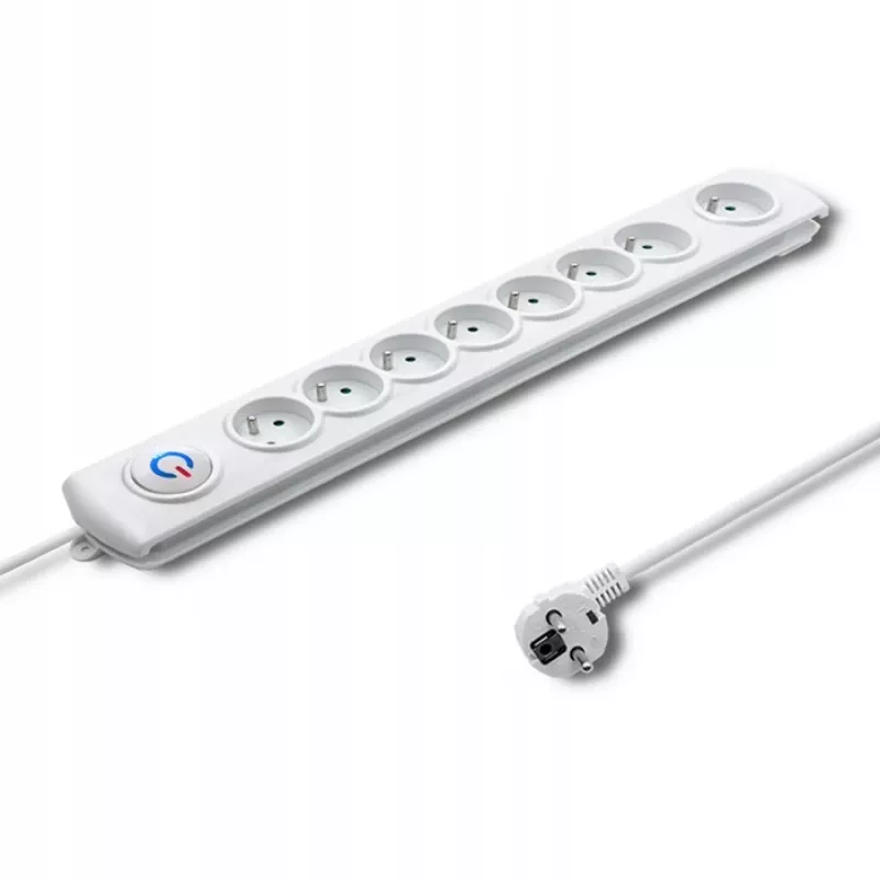 Protezione da sovratensione Qoltec 50293 bianco 8 prese AC 230 V