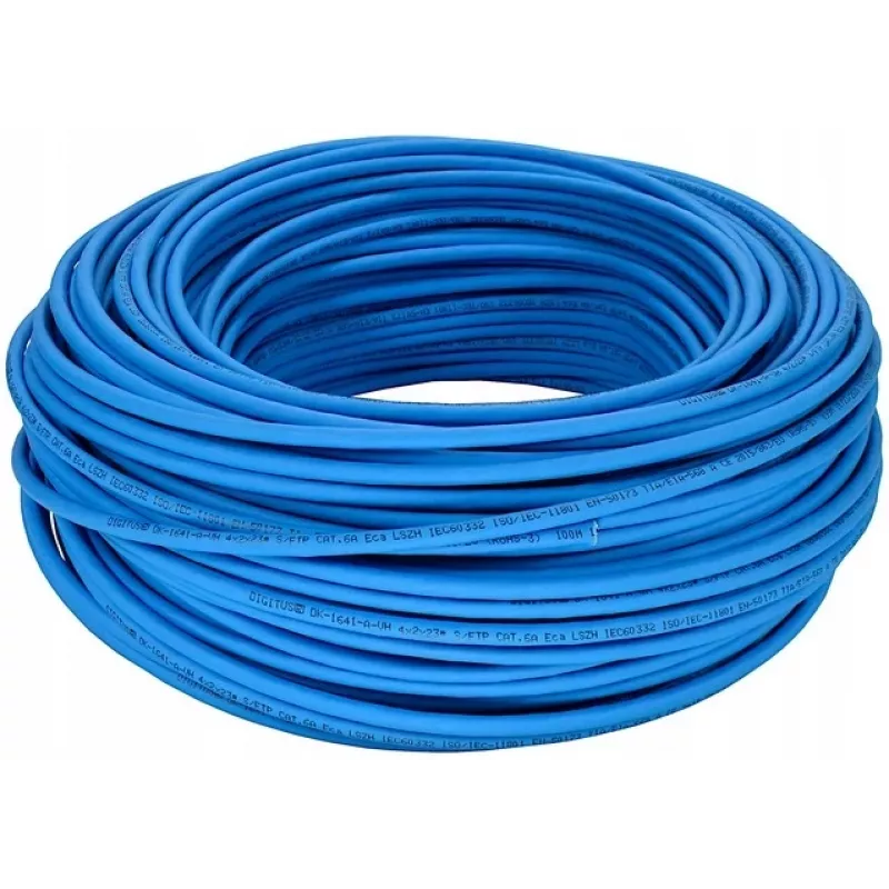 Digitus DK-1641-A-VH-05 cavo di installazione Cat.6A S/FTP, Eca, AWG 23/1 filo rigido, LSOH, 50 m, blu