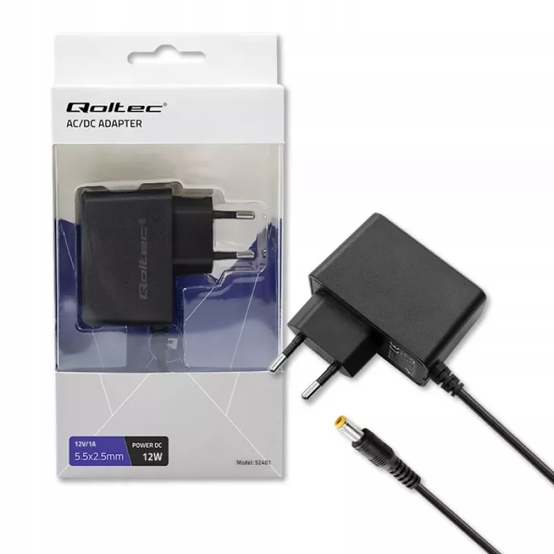Alimentatore Qoltec 52401 12 W per interni nero per stampante POS