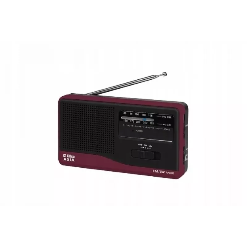 Radio portatile Eltra Asia nera — modello ricevitore AM/FM compatto