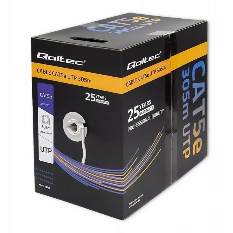 Cavo patch Qoltec UTP CAT5E, 305m