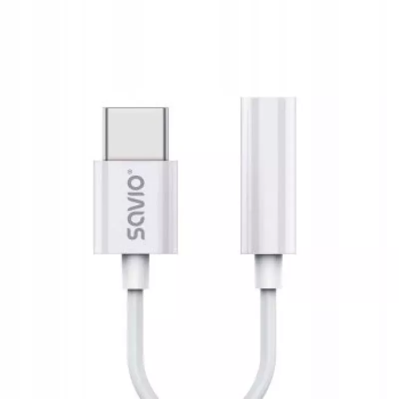 Adattatore audio USB Type 3.1 C (M) – Jack 3.5mm (F) bianco SAVIO AK-51