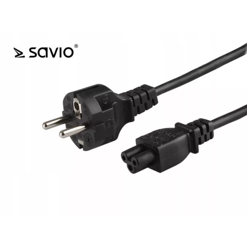 Cavo di alimentazione SAVIO CL-67 1,2 m H03VV-F 3×0,75 mm² IEC C su CEE7/7 nero