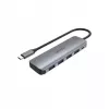 Hub USB Unitek P5+ — 5 porte (4 × USB 3.2 Gen 2 Type-A), host USB 3.2 Gen 1, 5 Gbit/s, 10 W PD, alluminio, grigio