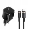 Caricabatterie usams 1x USB-C T36 + Lightning PD — caricabatterie PD compatto con USB-C e Lightning