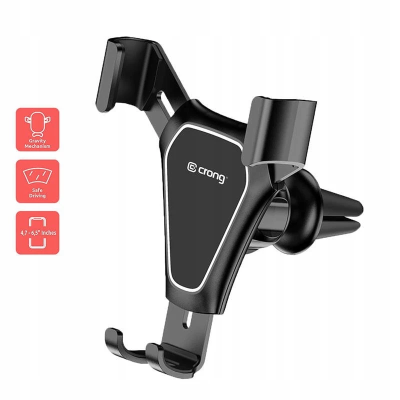 Supporto auto Crong CRG-CH4-BLK per smartphone — design compatto regolabile